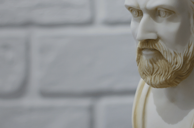 Statue of Greek philosopher Hippocrates (460-377 BC) 